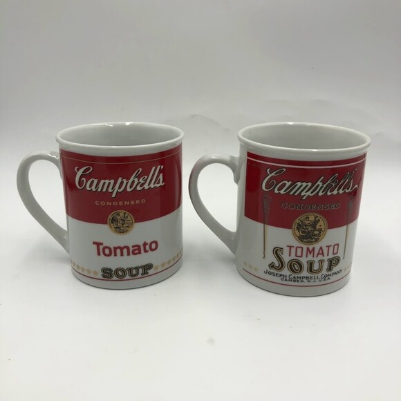 Vtg 1994 Set 2 Campbells Condensed Tomato Soup Ceramic Mugs 125th Anniversary - Picture 4 of 12
